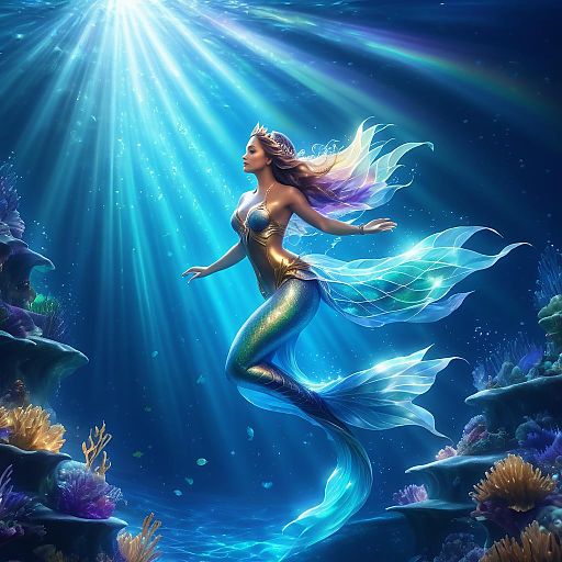 Enchanted Mermaid in Ethereal Waters Enchanted Mermaid in Ethereal Waters
