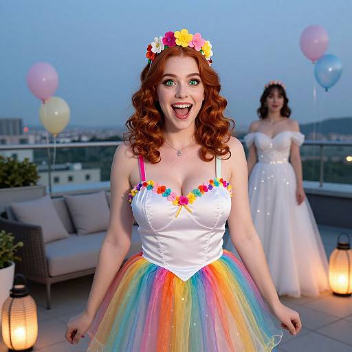 Bubbly Bridesmaid in Rainbow Tutu