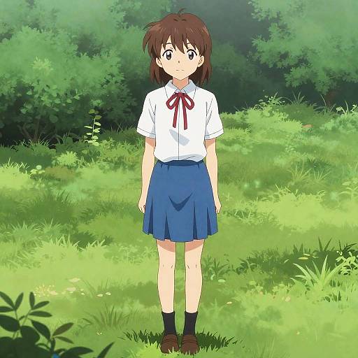 Photorealistic Image of Cute Girl in Garden