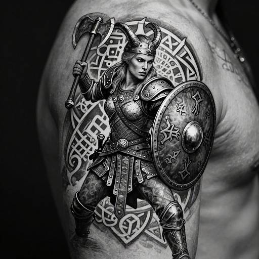 Fierce Viking Shieldmaiden Tattoo