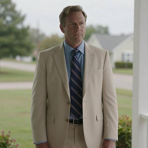 Serious Man in Stylish Porch Portrait