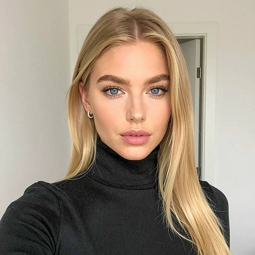 Close-Up Selfie of a Stylish Blonde Woman