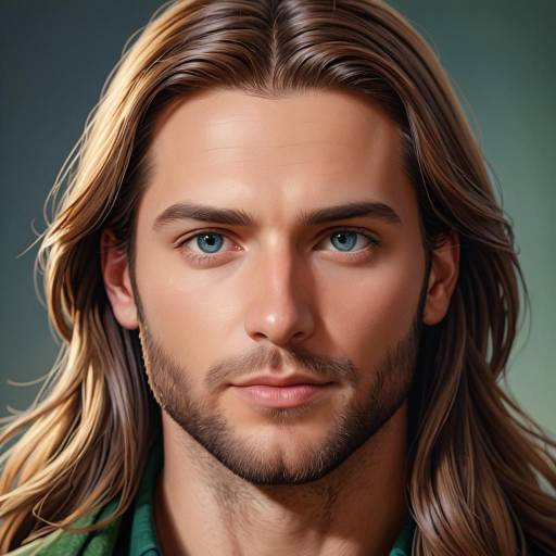 Close-up Portrait of Man with Long Blonde Hair