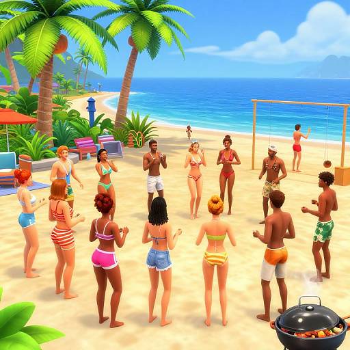 Sims4 Tropical Beach Party Vibes