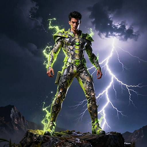 Python Suit Warrior on Stormy Peak