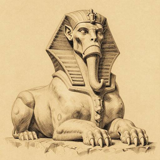 Epic Sphinx Pencil Sketch
