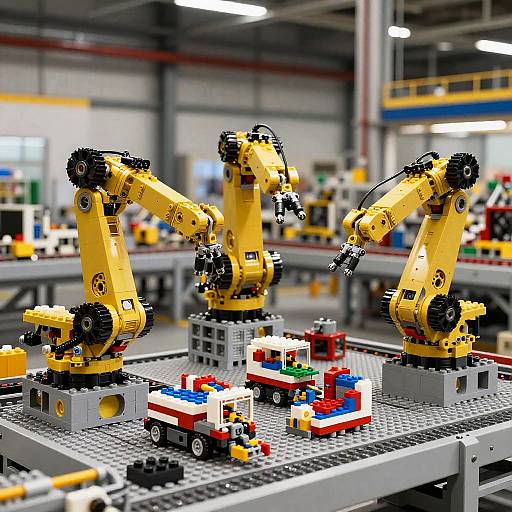 Robotic Lego Factory Construction Scene