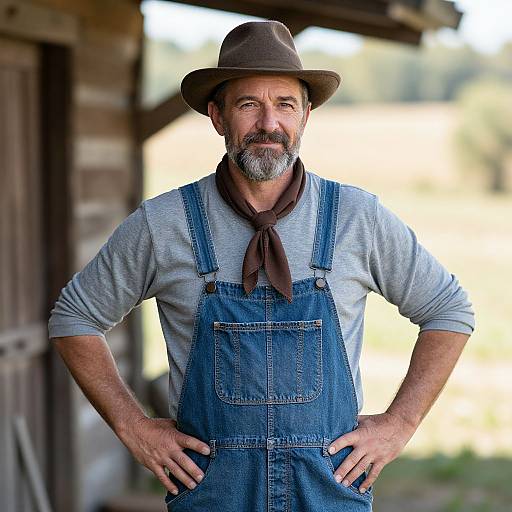 Rugged Middle-Aged Farmer Portrait