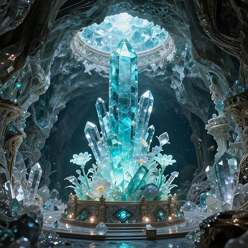 Celestial Cathedral with Aquamarine Crystals