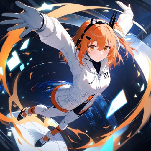 Vibrant Android in Cosmic Setting
