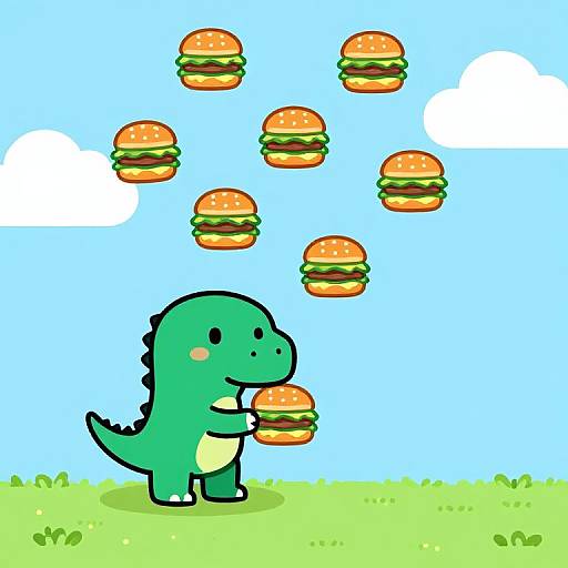 8-Bit Slinky Dog Dino Burger Game