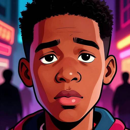 Stylized Boondocks Face with Neon