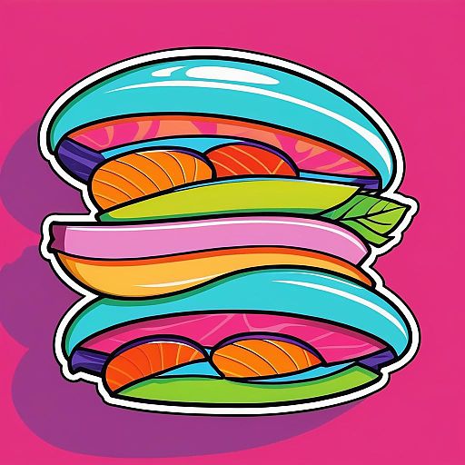 Playful Pop Art Sushi Sticker Design Playful Pop Art Sushi Sticker Design