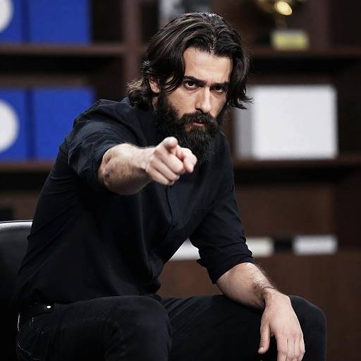 Intense Portrait of a Bearded Man