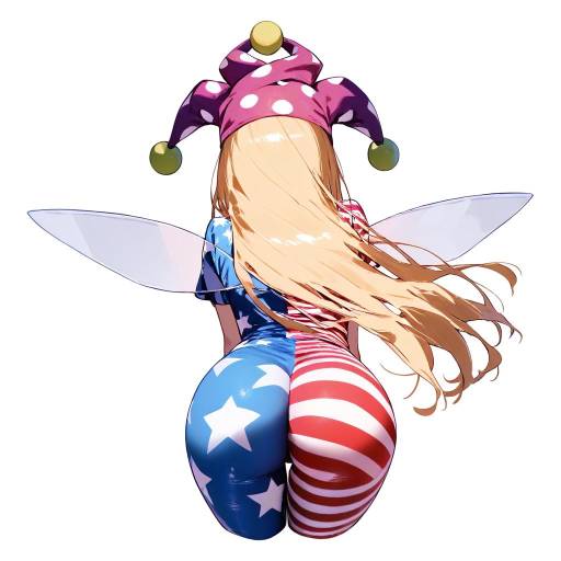Whimsical Clown Girl with Fairy Wings