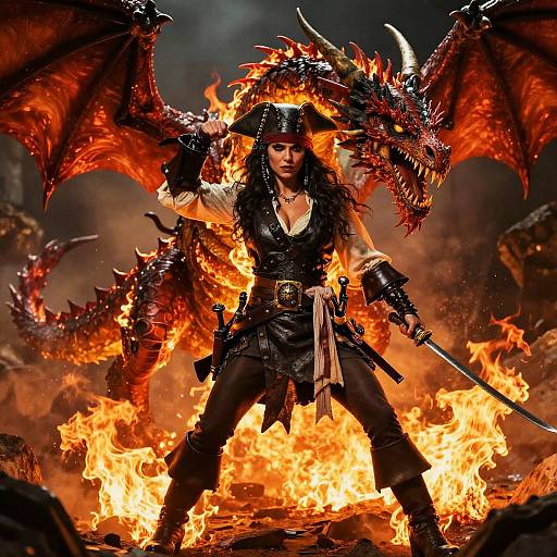 Daring Pirate Captain vs Fiery Dragon