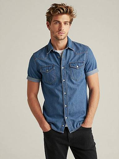 Casual Denim Shirt Fashion Portrait