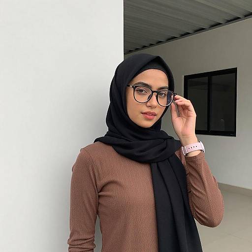 Young Woman in Black Hijab Portrait