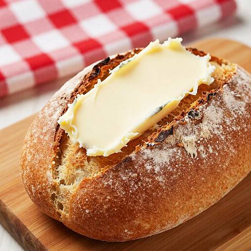 Rustic Bread Roll with Butter