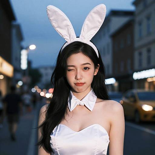 Karina in Bunny Costume Portrait