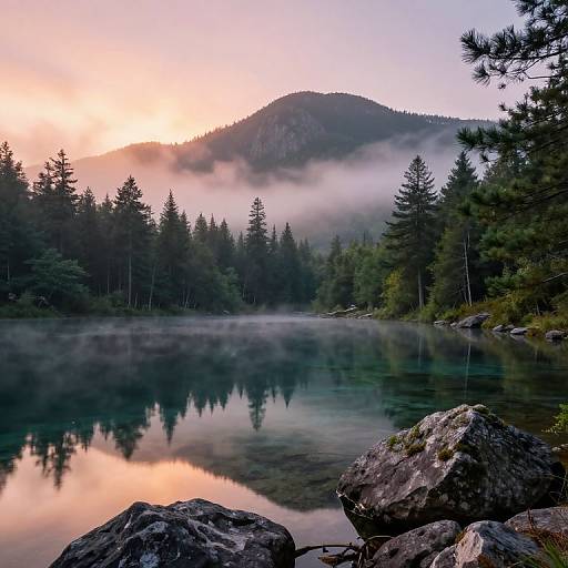 Serene Mountain Sunrise Landscape
