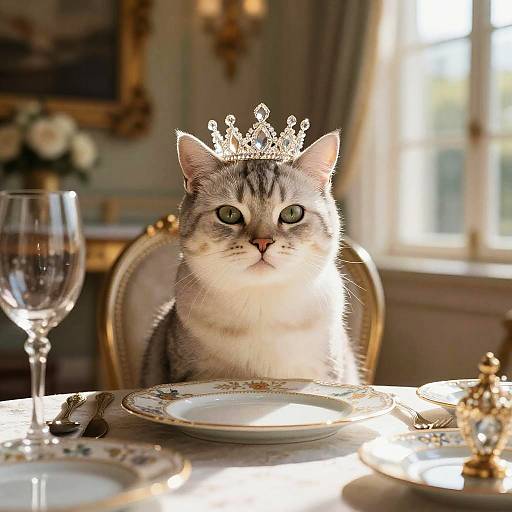 Regal Cat Dining in Luxury