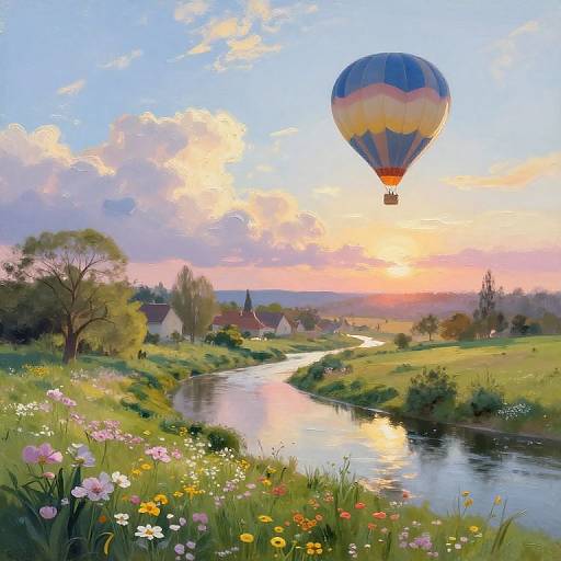 Ethereal Impressionist River Landscape