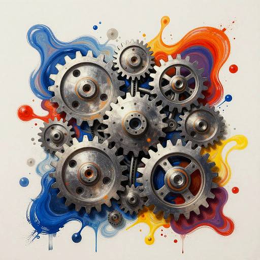 AI Abstract Expressionism with Gears
