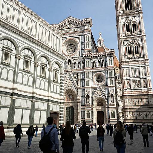 Tourists at Florence Cathedral and Baptistery