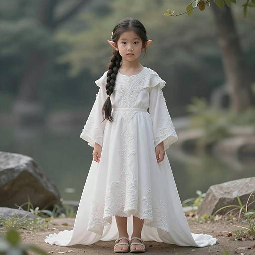 Enchanting Elf Child in Elegant Dress