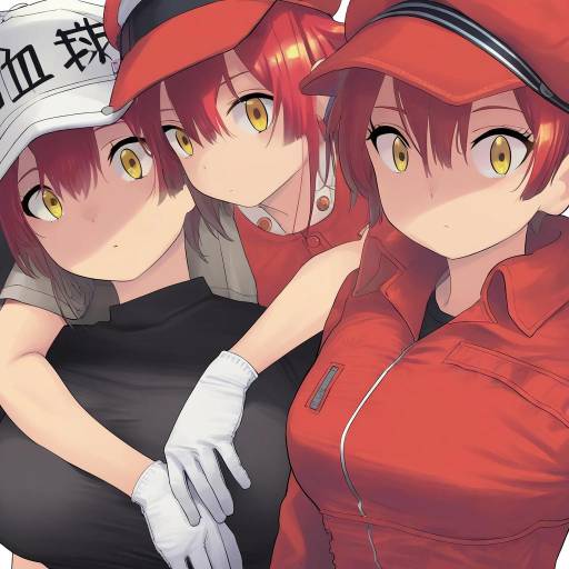 Illustration of Ae-3803, hataraku saibou in the style of Kaedeko (kaedelic)