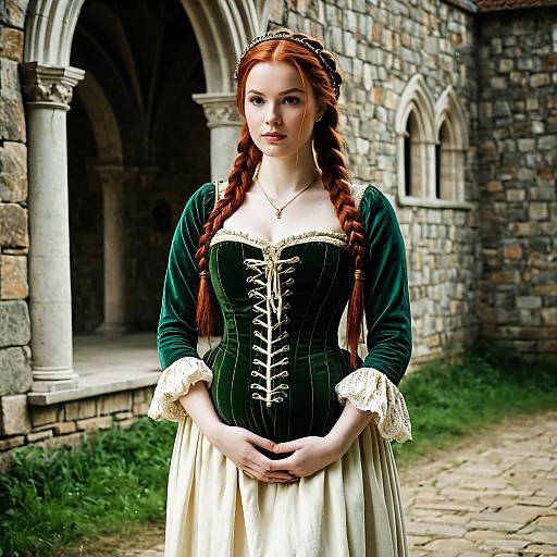 Pregnant Woman in Renaissance Dress