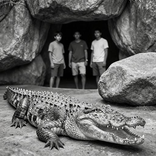 Dramatic Encounter with a Crocodile