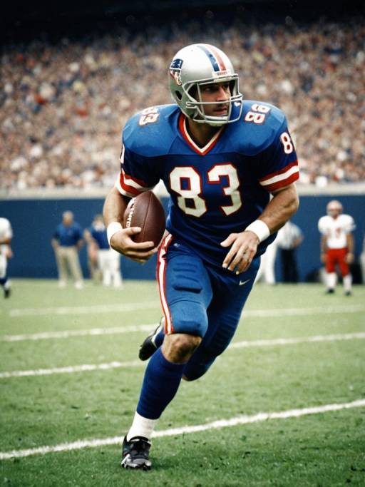 American Football Player Running with Ball