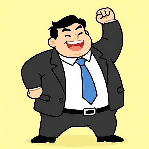 Humorous Cartoon Man with Oversized Body