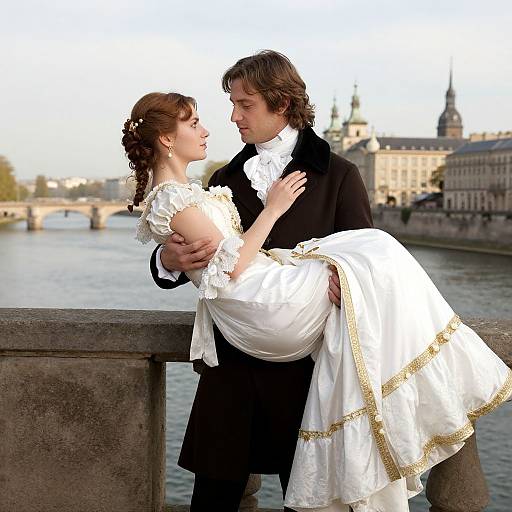 Romantic Embrace in Classical Elegance
