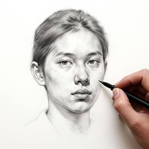 Detailed Realistic Pencil Sketch Portrait