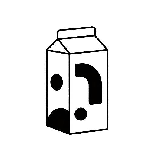 Minimalist Monochrome Milk Carton Art