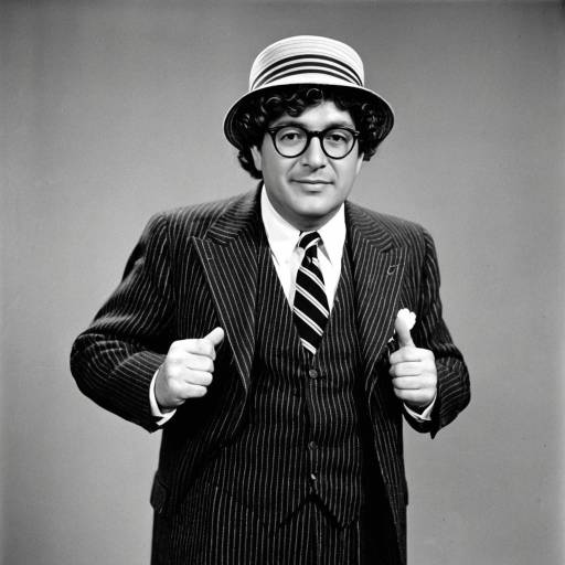 Comedian in 1940s Style Pinstripe Suit and Bucket Hat
