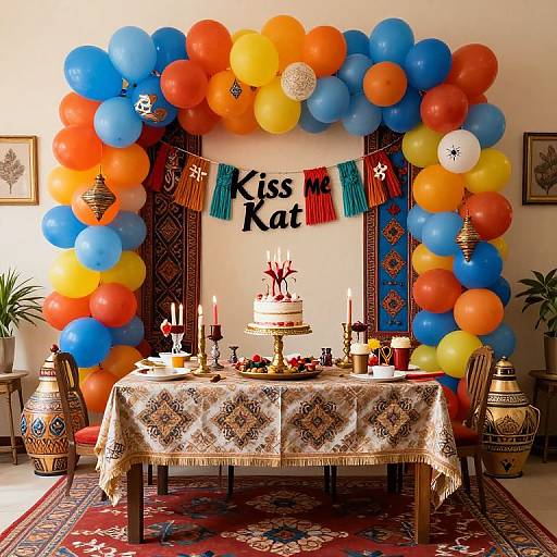 Colorful balloon arch with 