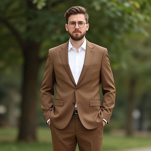 Summer Groom in Formal Suit Outdoors