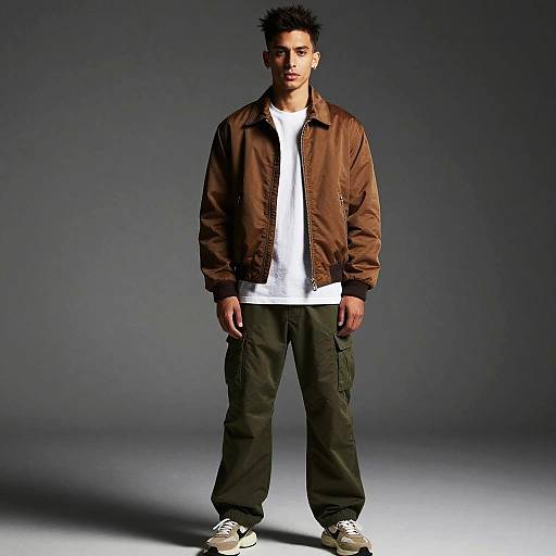 Pompadour Man in Trendy Streetwear