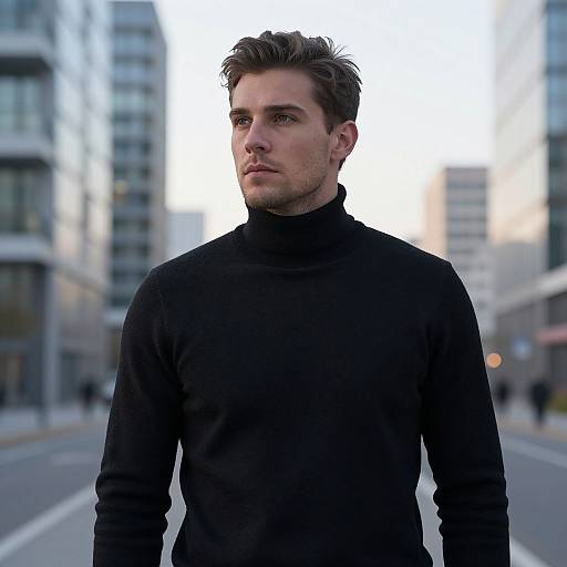 European Man with Frosted Tips at Dawn