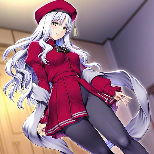 Illustration of Caren hortensia (amor caren), fate (series) in the style of Saigado