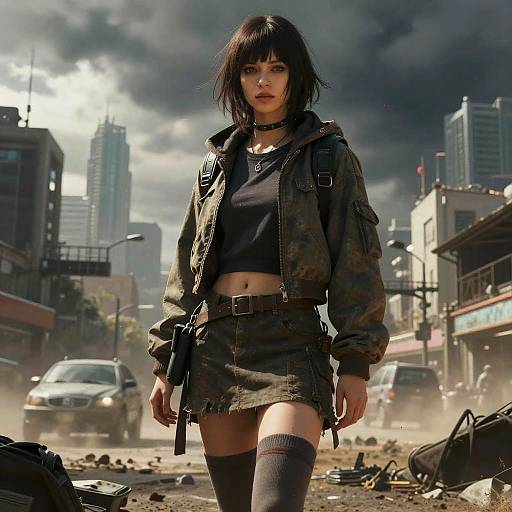 Hyperrealistic Cyberpunk Woman Portrait