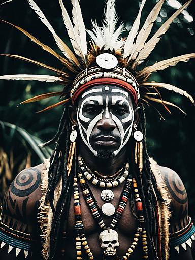 Photorealistic Tribal Witch Doctor Portrait