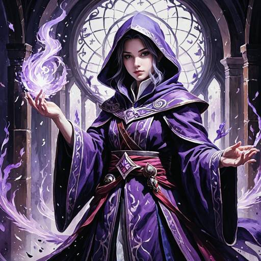 Arcane Mage in Vibrant Watercolor Style