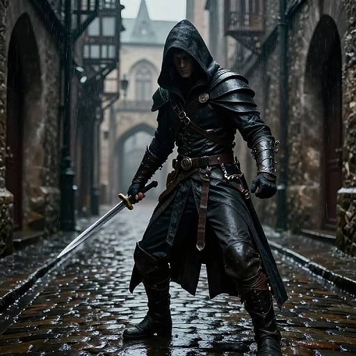 Mysterious Rogue in Dark Alley