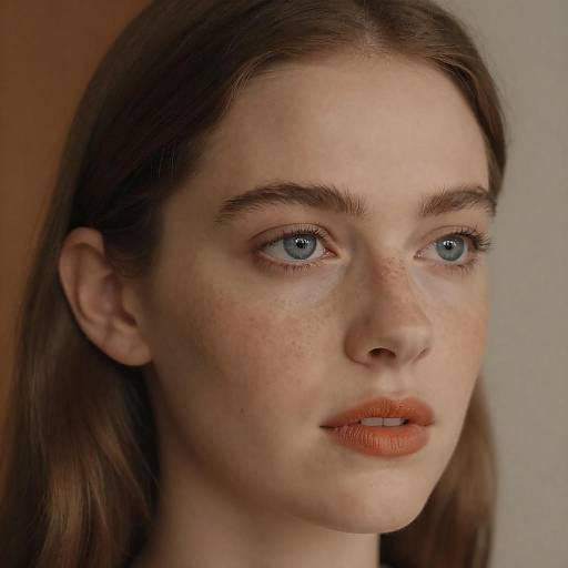 Freckled Woman Portrait in Soft Light