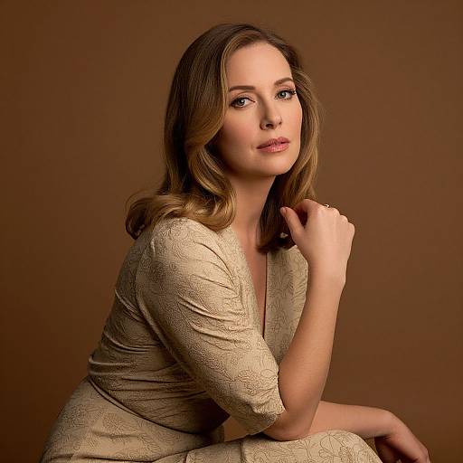 Elegant Mature Woman in Floral Dress